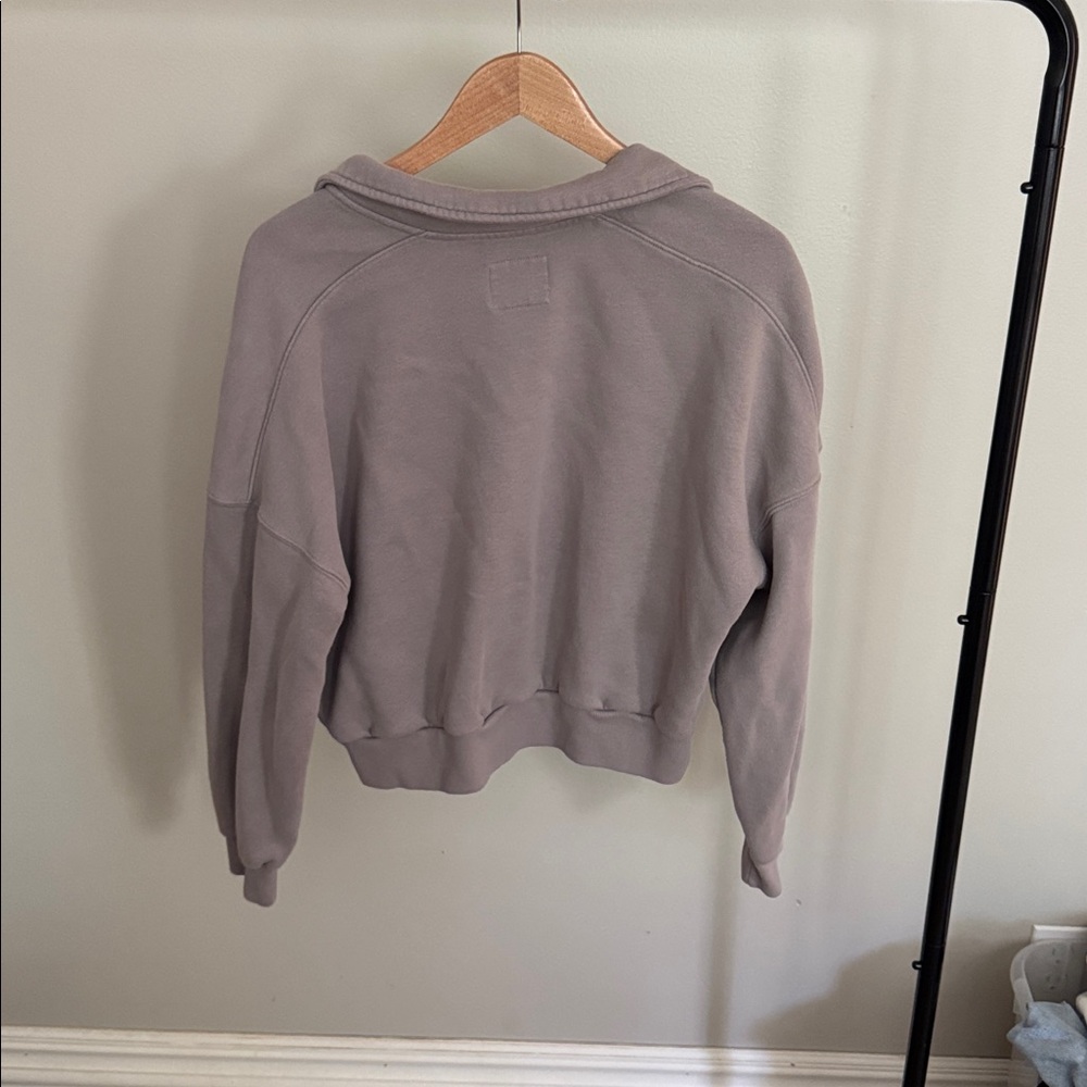 Abercrombie & Fitch Taupe Quarter-Zip Pullover - Picture 3 of 3